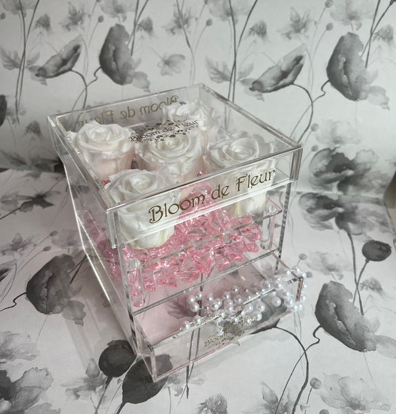 Infinity N°.5 with Drawer - Forever Roses - White