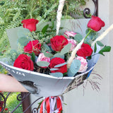 Bouquet - RED Dozen in "PRADA" wrapping - Bloom de Fleur