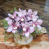 Luxury round White - Seven Pink Orchids - Bloom de Fleur