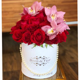 Luxury White - Half Moon w/ Orchids - Bloom de Fleur