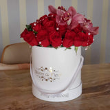 Luxury White - Half Moon w/ Orchids - Bloom de Fleur