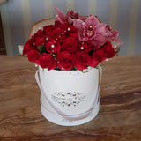 Luxury White - Half Moon w/ Orchids - Bloom de Fleur
